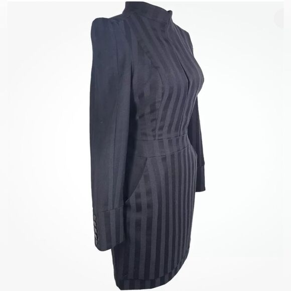 Revolve Line & Dot Black Striped Mini Dress Sz S Minimalist Witchy Evening - Picture 7 of 14